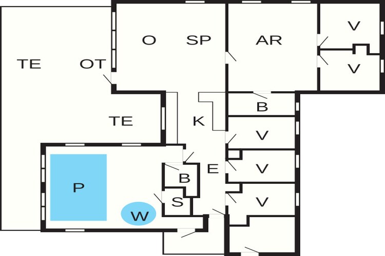 Luxe vakantieverblijf met zwembad - Plattegrond