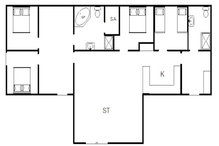 Luxe strandhuis in Henne - Plattegrond