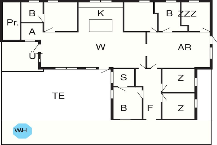 10 persoons vakantie huis in Blåvand-Plattegrond
