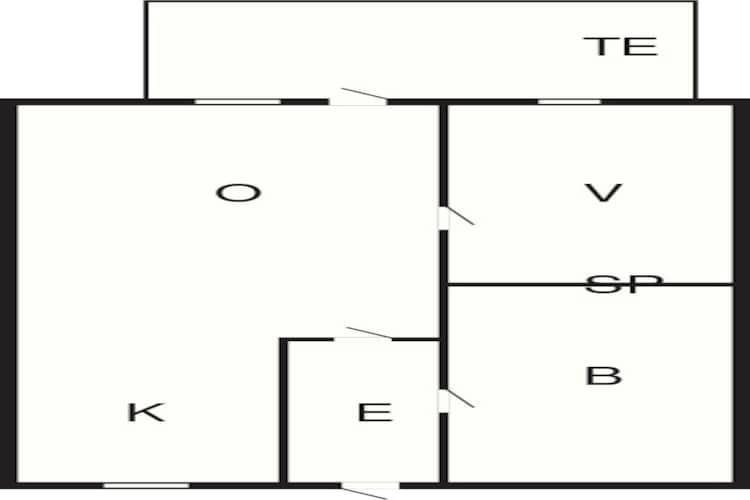 2 Personen Ferienhaus in Aakirkeby-By Traum-Grundriss