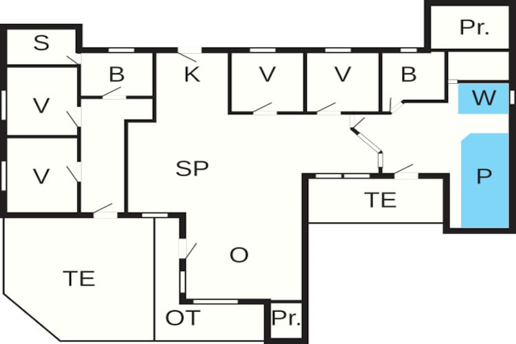 Retraite rénovée avec piscine - Plan