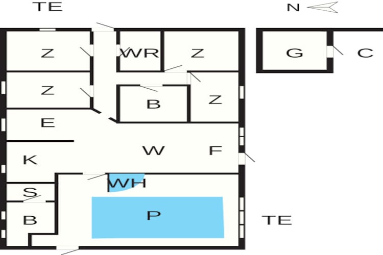 Gerenoveerd vakantiehuis met zwembad - Plattegrond