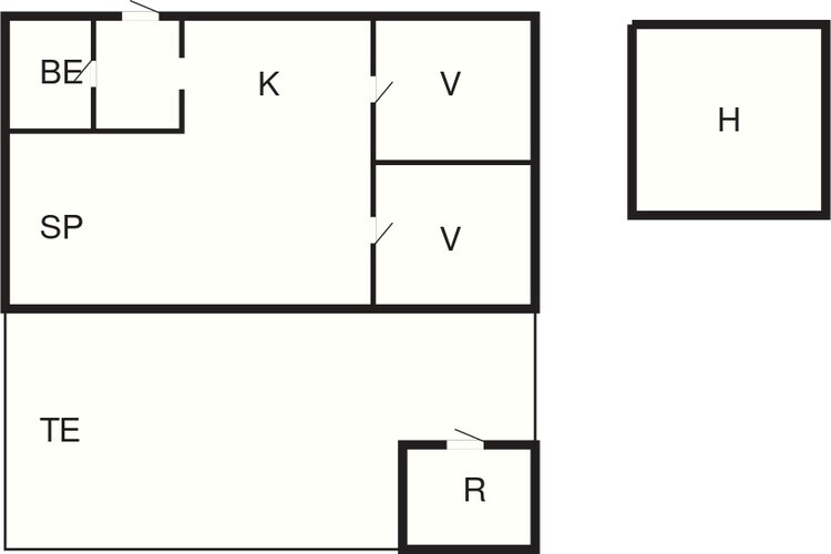 Maison de vacances pour 4 a Hemmet-By Traum - Plan
