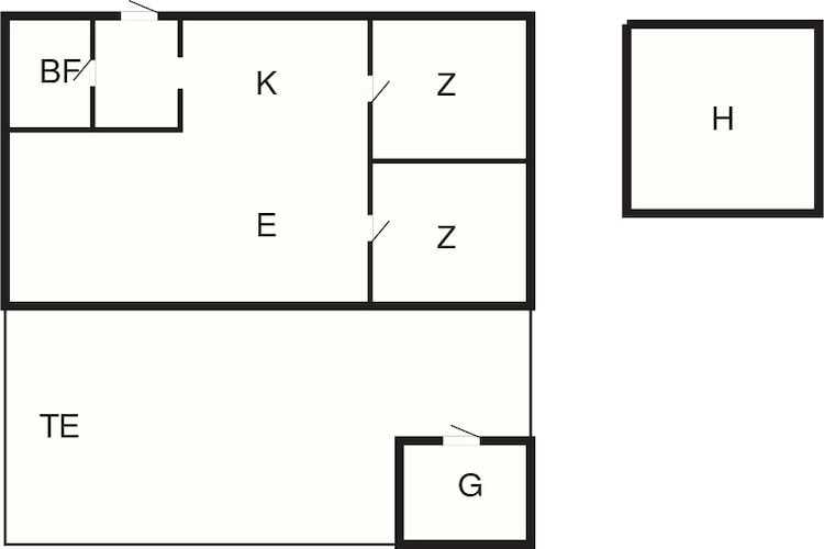Maison de vacances pour 4 a Hemmet-By Traum - Plan