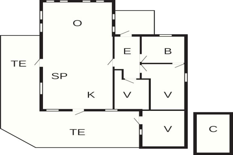Modern vakantiehuisje vlakbij het strand - Plattegrond