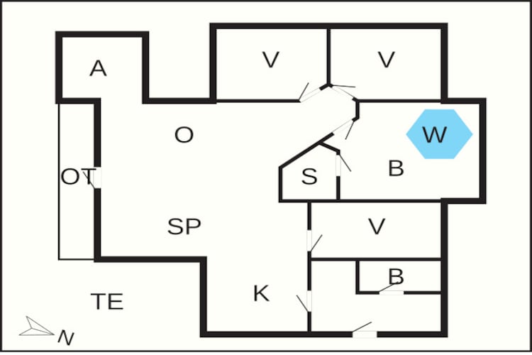 8 person holiday home in Tarm - Floor plan