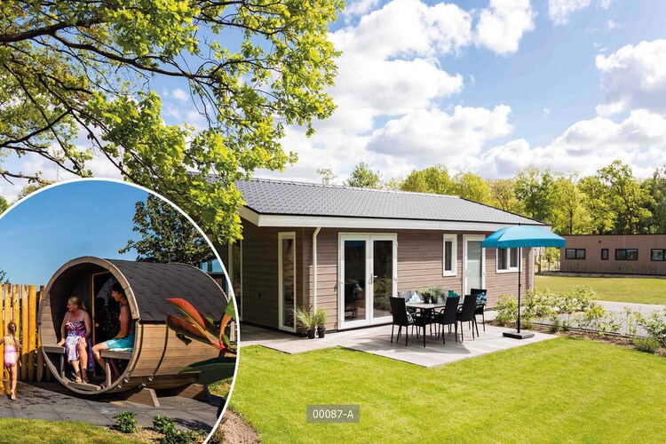 Modern chalet met buitensauna, op een vakantiepark gelegen bij de Veluwe