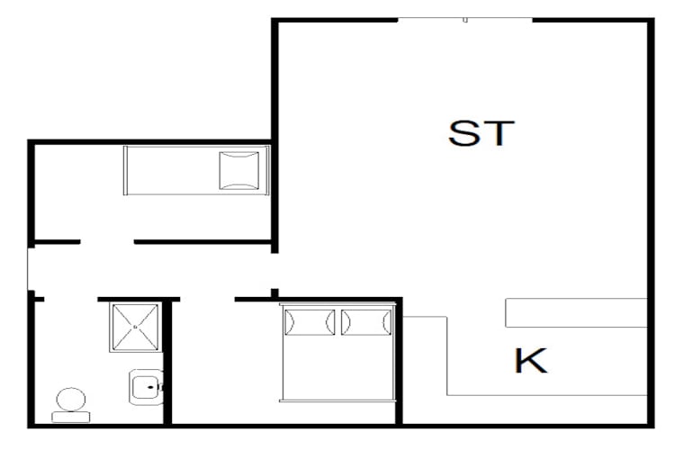 Maison de vacances pour 3 a Nørre Nebel-By Traum-Plan d'étage