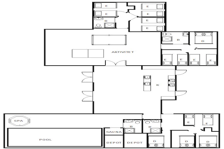 Luxe vakantieverblijf met zwembad - Plattegrond