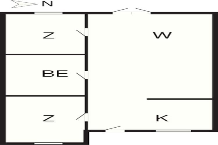 Hals Apartment ligt op 100 meter van het strand. - Plattegrond