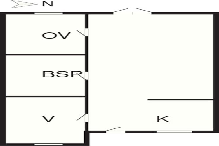 Hals Apartment ligt op 100 meter van het strand. - Plattegrond