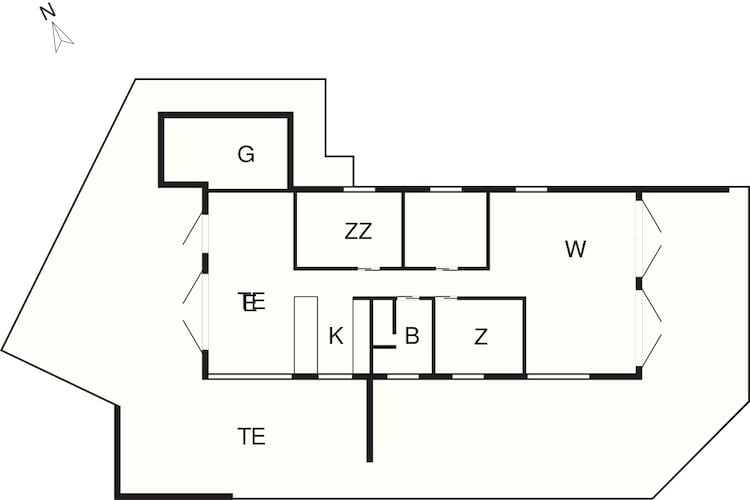 Maison de vacances pour 6 a Saltum-By Traum - Plan