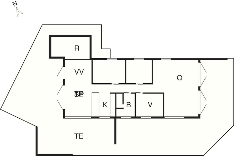 Maison de vacances pour 6 a Saltum-By Traum - Plan