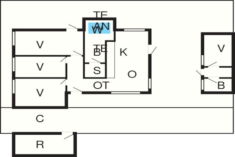 Zonnig vakantiehuisje met spafaciliteiten - Plattegrond
