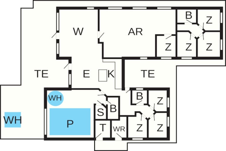 18 persoons vakantie huis in Ålbæk-Plattegrond