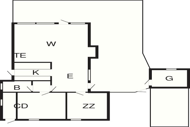 Licht Zomerhuis in Dronningmolle -- By Traum Ferienwohnungen-Plattegrond