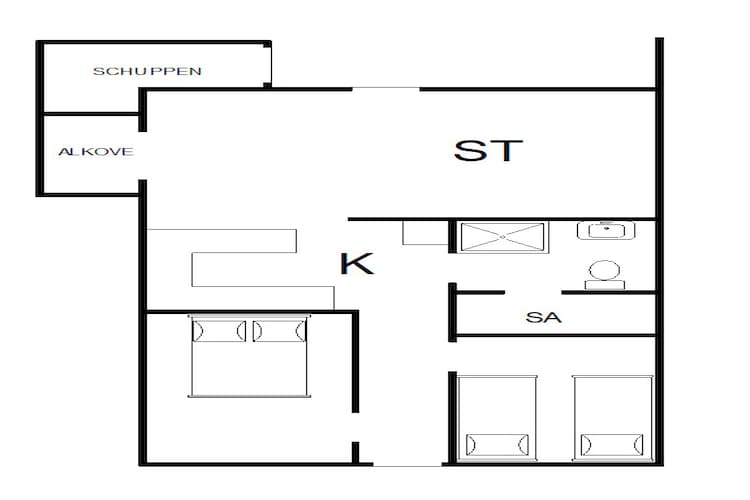 Maison de vacances pour 4 a Hemmet-By Traum - Plan