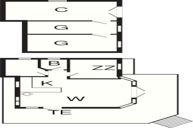 Vakantiehuis nabij het strand van Loddenhoj - Plattegrond