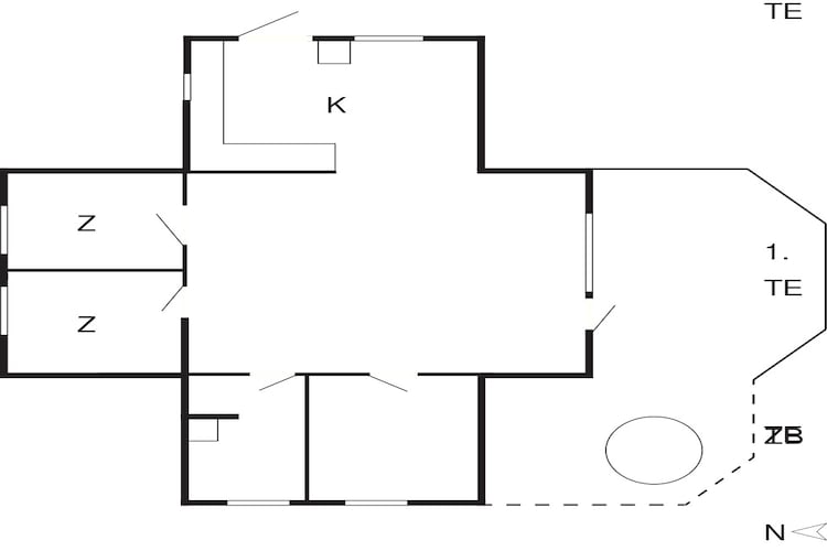 Licht vakantiehuis met bubbelbad - Plattegrond