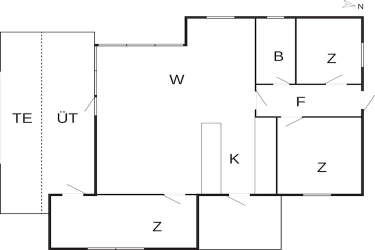 6 Personen Ferienhaus in Hals-By Traum-Grundriss