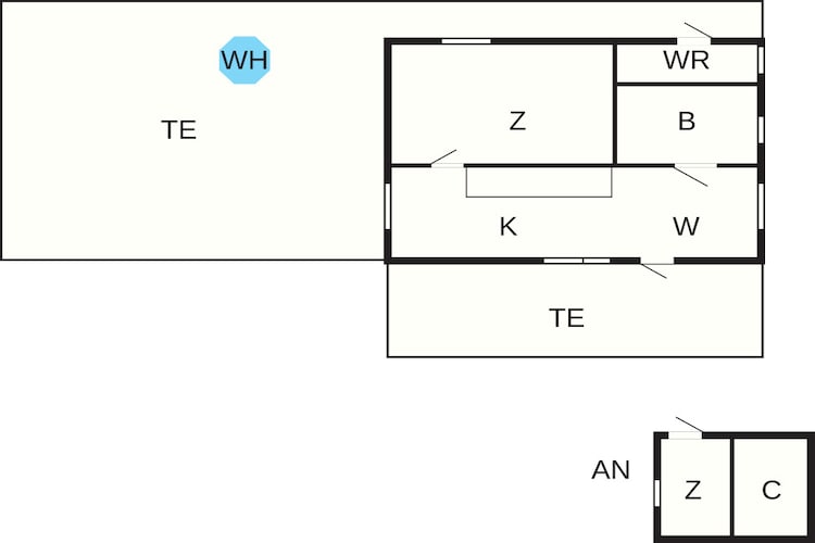 Huisje met hottub in Rejmyre-Plattegrond