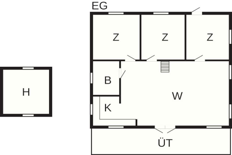 6 persoons vakantie huis in Rønne-Plattegrond