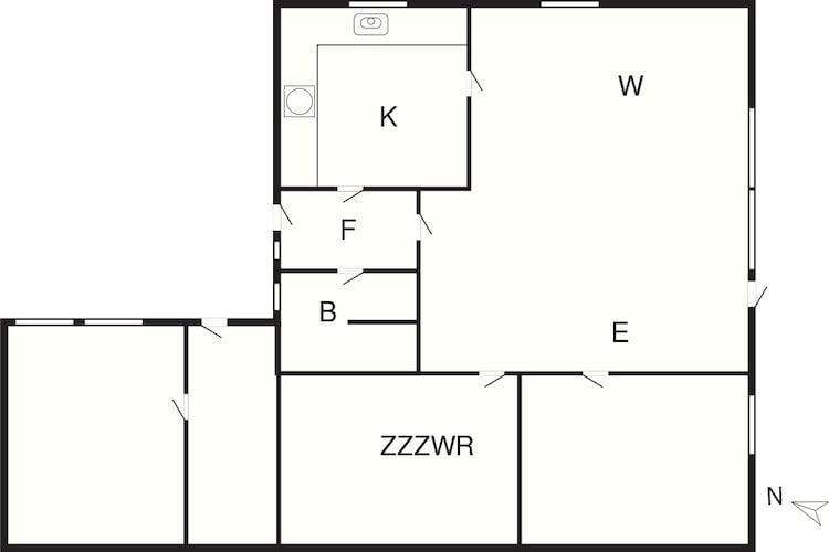 6 Personen Ferienhaus in Rødvig Stevns-By Traum-Grundriss