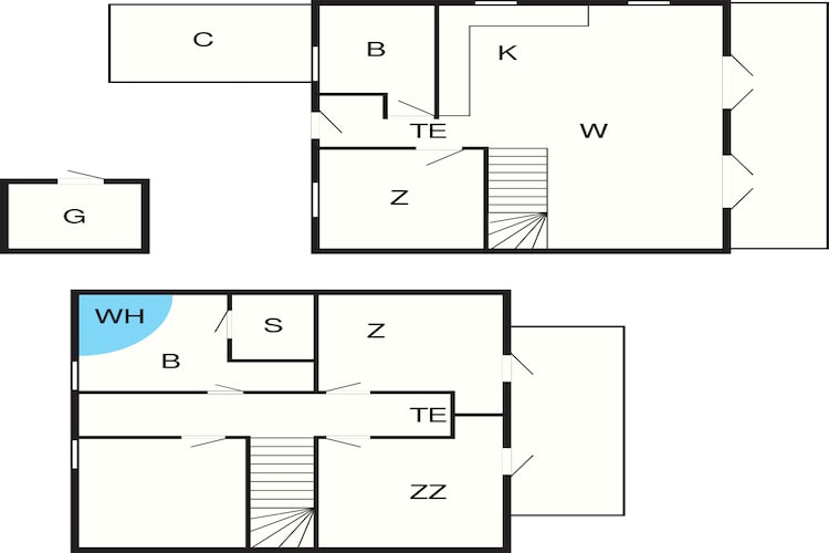 Modern vakantiehuis met sauna - Plattegrond