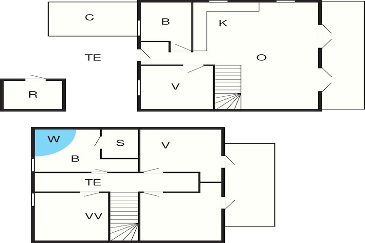 Modern vakantiehuis met sauna - Plattegrond