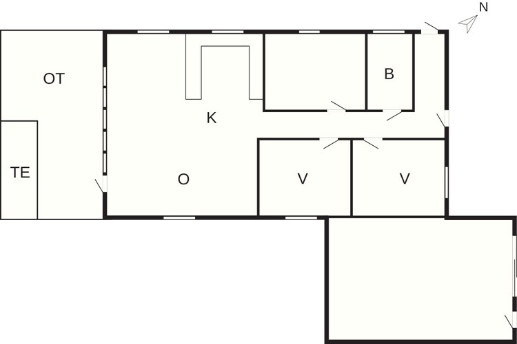 Gerestaureerde Cottage bij Toftum -- By Traum Ferienwohnungen-Plattegrond
