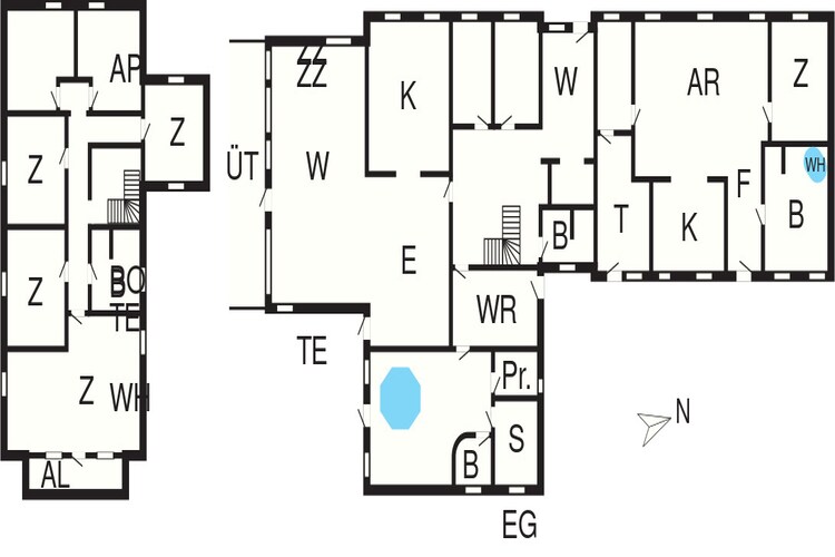 Vakantiehuis voor 22 gasten - Plattegrond