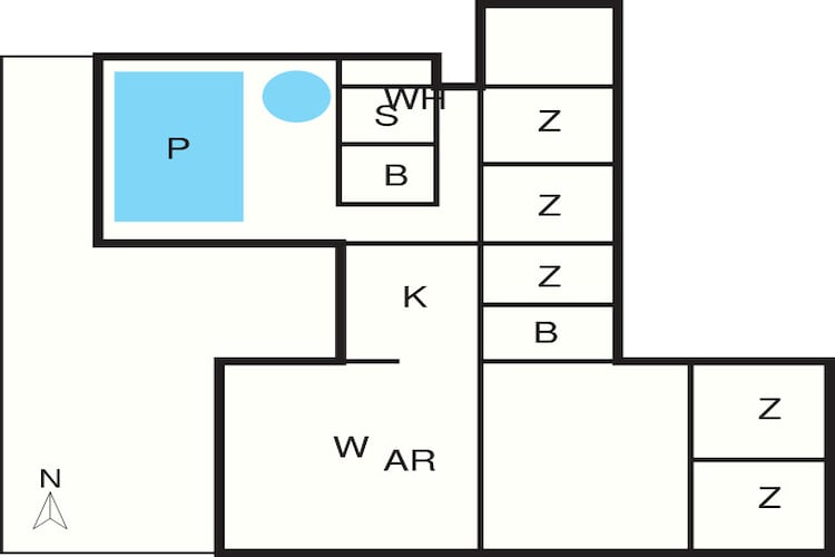 Luxe strandhuis voor 14 personen - Plattegrond