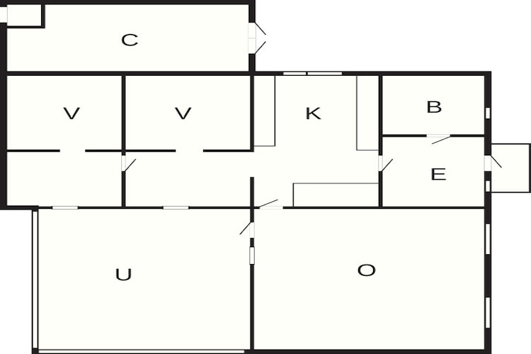 Welcoming cottage near the sea-Plattegrond