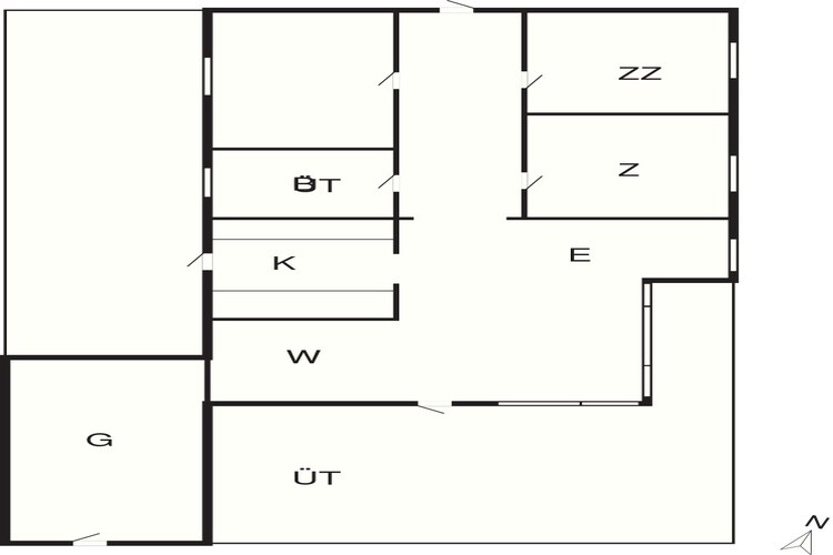 Maison de vacances pour 5 a Roslev-By Traum - Plan