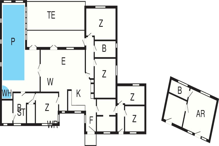 4 Sterne Ferienhaus in Spøttrup-Grundriss
