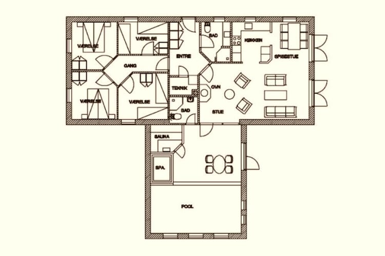 4 etoiles maison de vacances a Ulfborg-Plan d'étage