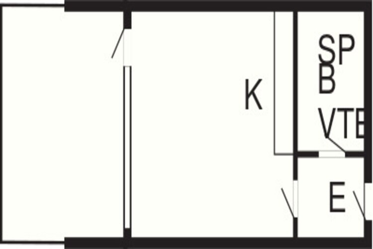 1 vær.inkl.strøm,Premium-Plattegrond