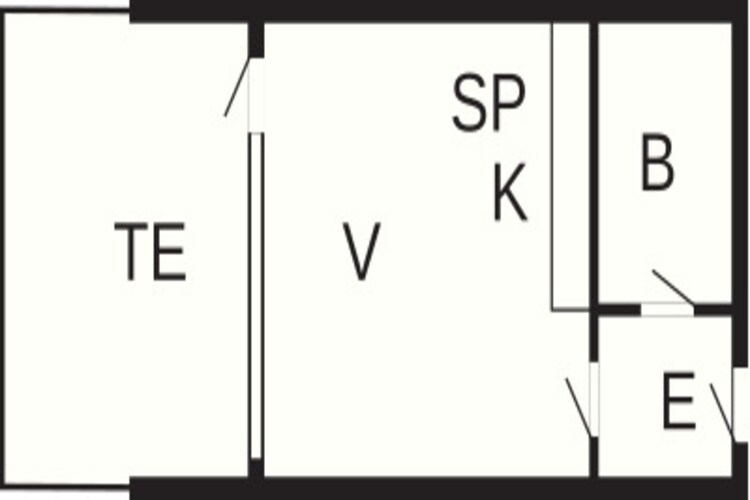 1 vær.inkl.strøm,Premium-Plattegrond