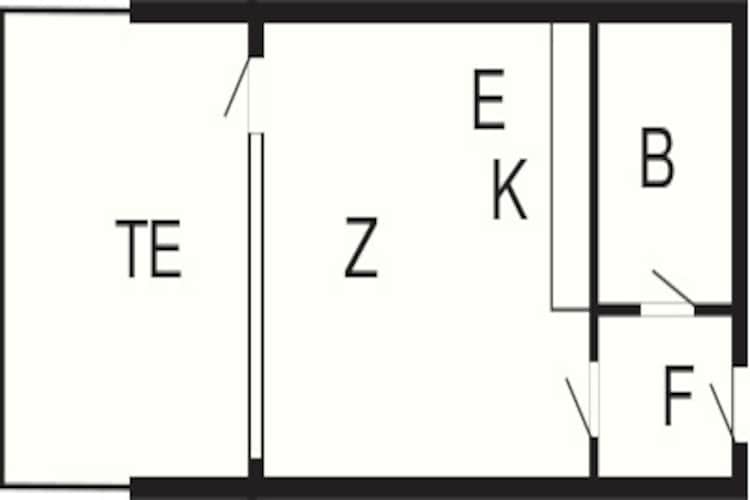 1 room,incl.electricity,Premium - Plattegrond