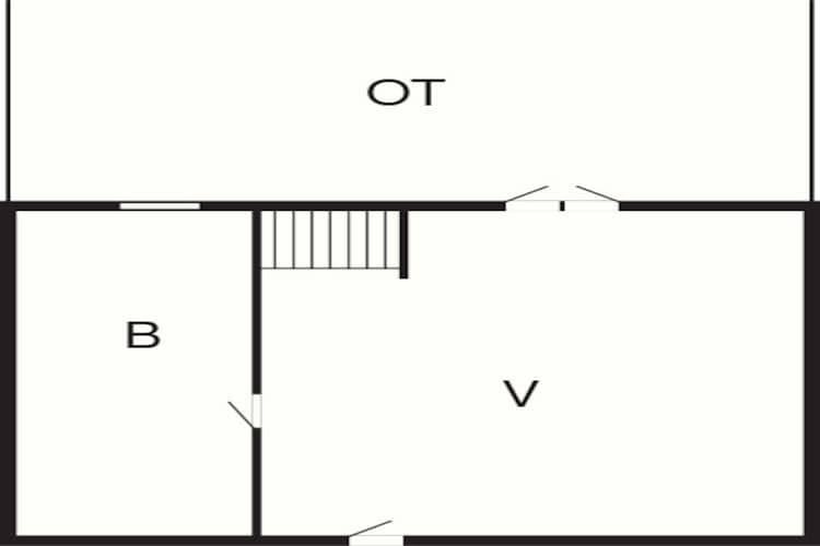 Værelse til 2 personer med bad-Plattegrond