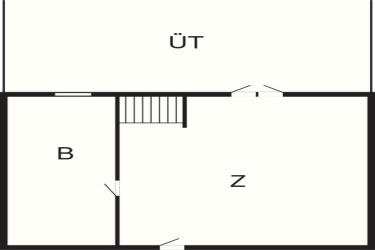 Værelse til 2 personer med bad-Plattegrond