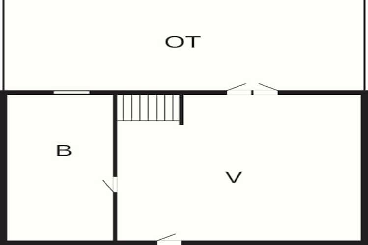 Værelse til 2 personer med bad-Plattegrond