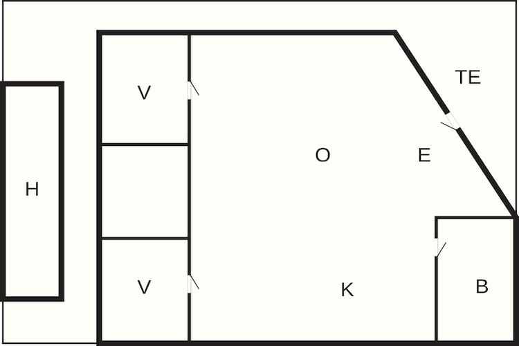 Skovhytte til 6 personer-Plattegrond