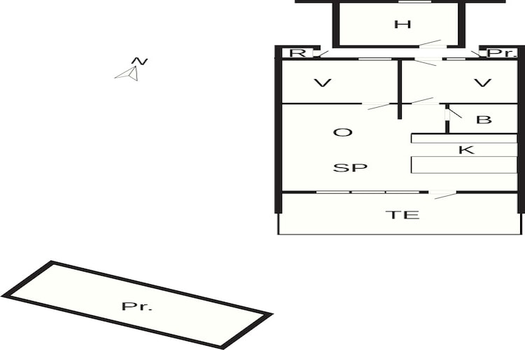 Moderne retraite in Arrild -- By Traum Ferienwohnungen-Plattegrond