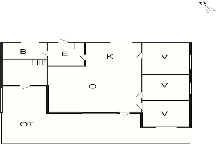 Maison de vacances pour 4 a Hals-Plan d'étage
