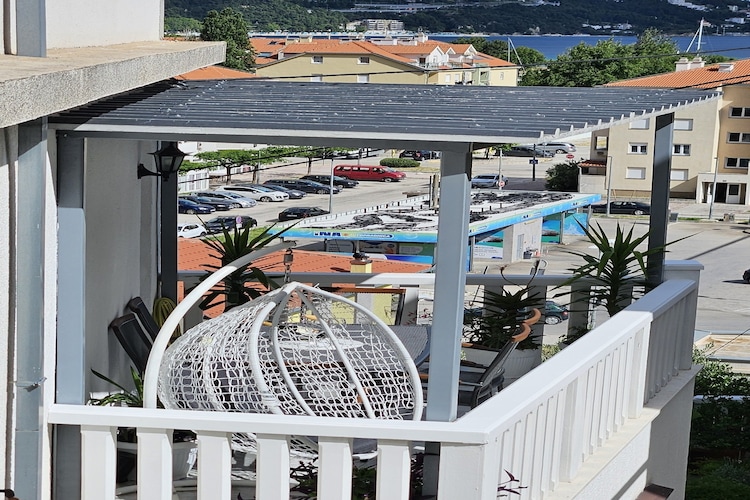 Omis River & Sea Escape - One Bedroom Apartment with Balcony and Sea View-Terrasse
