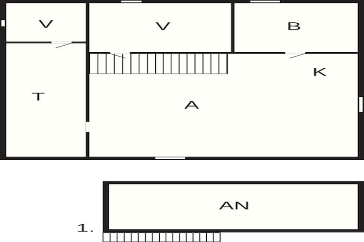 Vær.m/bad, 2 personer inkl morgenmad-Plattegrond