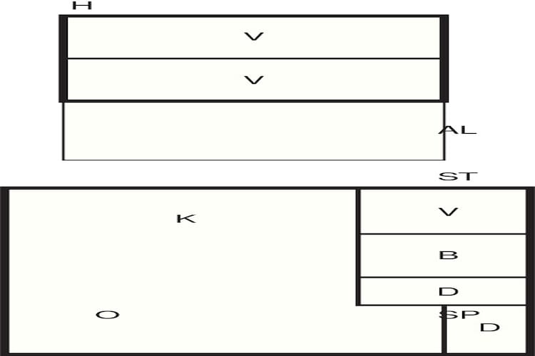 Maison de vacances pour 6 a Tjørhom-Plan d'étage