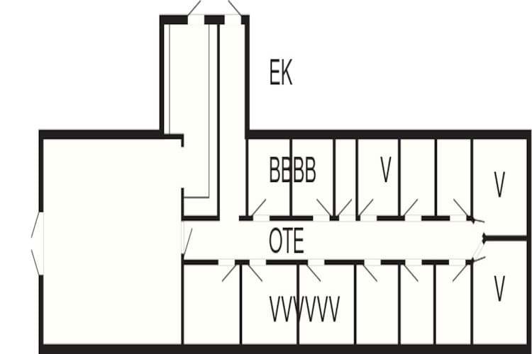 Delt værelse til 4 personer-Plattegrond