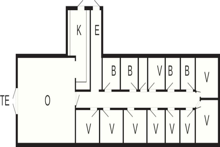 Delt værelse til 4 personer-Plattegrond